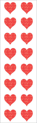 Sparkle Small Red Heart Stickers