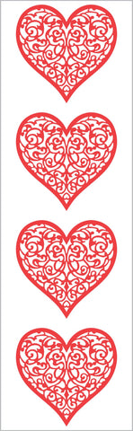 Brocade Heart Stickers