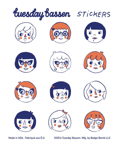 Girls Heads Stickers