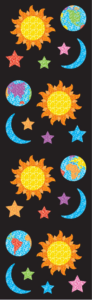 Sparkle Sun, Moon And Stars Stickers