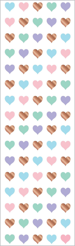 Rose Gold Micro Hearts Stickers