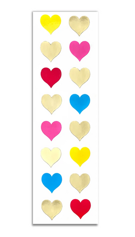 Gold Multi Hearts Stickers