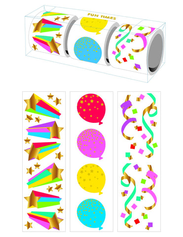 Fun Times 3 Roll Sticker Gift Boxes