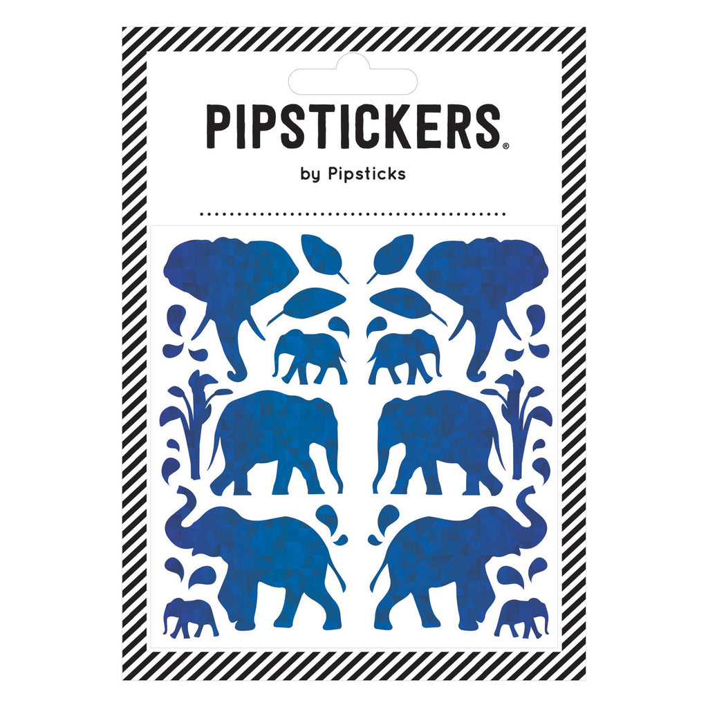 Blue Holographic Elephants