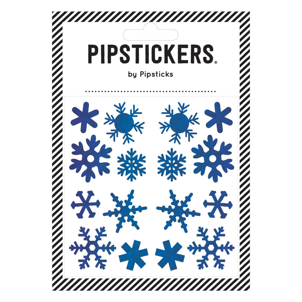 Blue Holographic Snowflakes