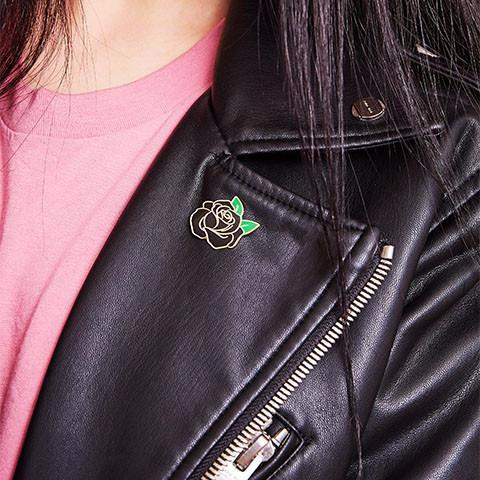 Black Rose Pin