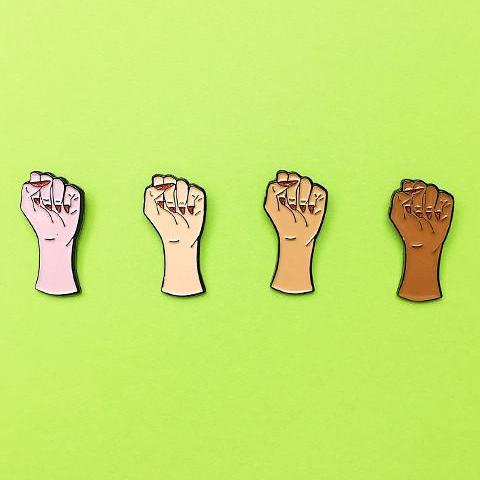 Girl Power Brown Pin