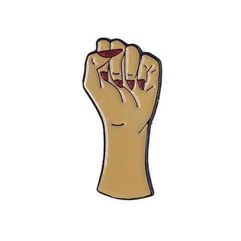 Girl Power Brown Pin