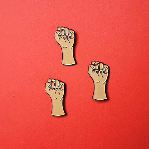 Girl Power Brown Pin