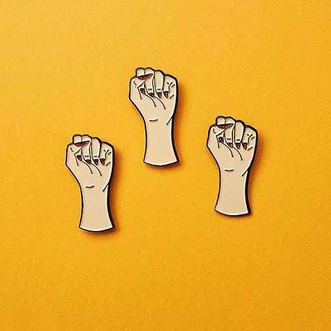 Girl Power Olive Pin