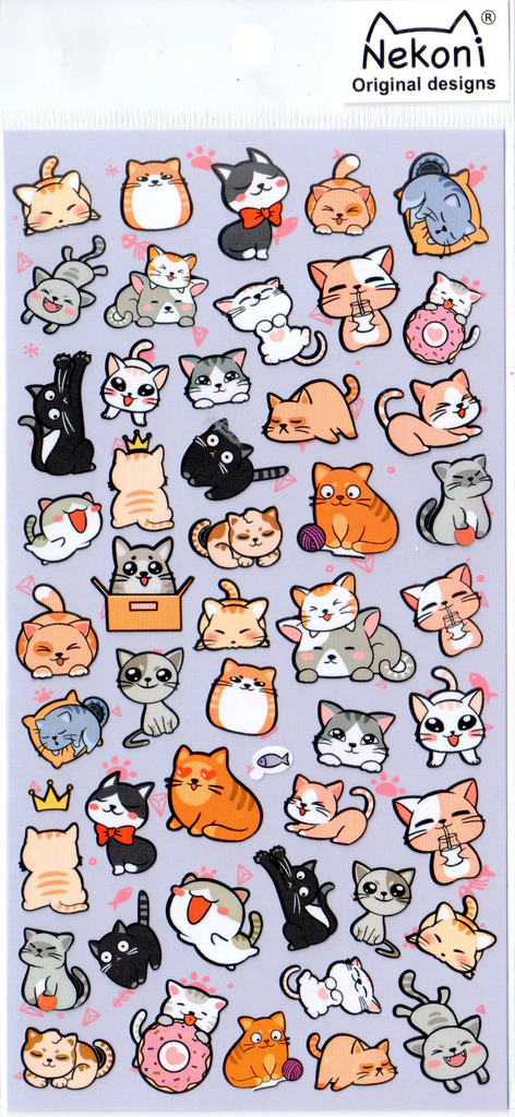 Nekoni Silly Kittens Sticker Sheet