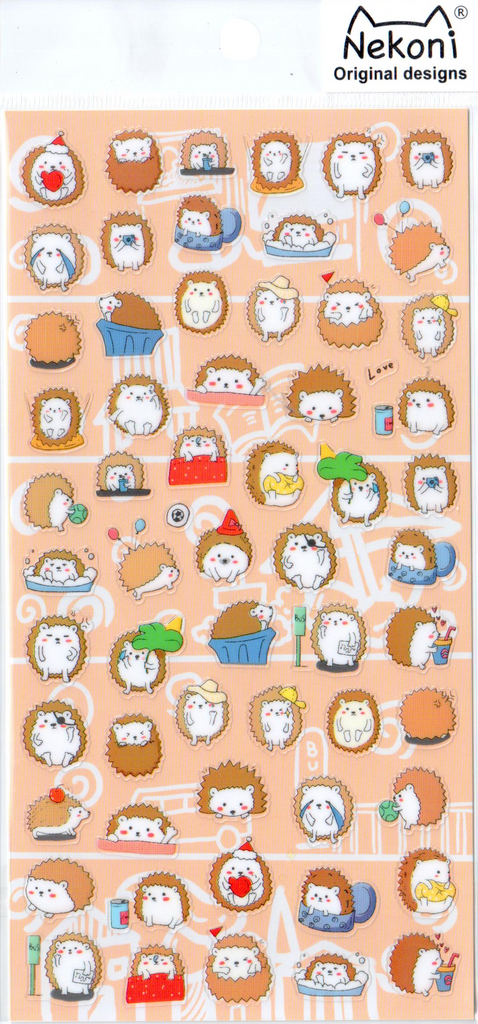 Nekoni Hedgehog Sticker Sheet