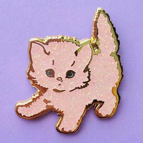 Pink Sparkly Kitty Pin