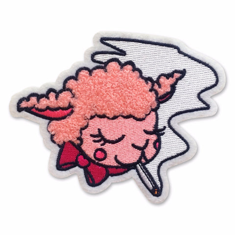 Smoking Lamb Chenille Patch