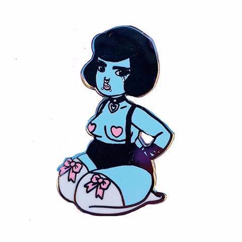Tied Blue Girl Pin
