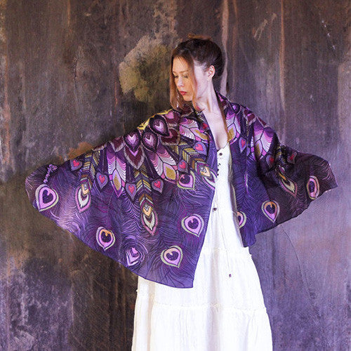 Purple Peacock Scarf