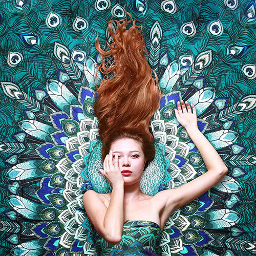 Aqua Peacock Scarf