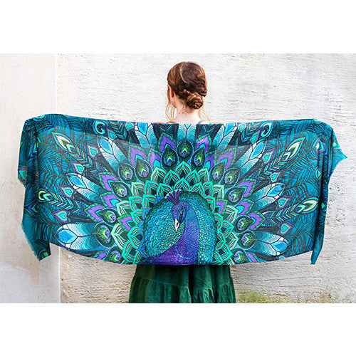 Aqua Peacock Scarf