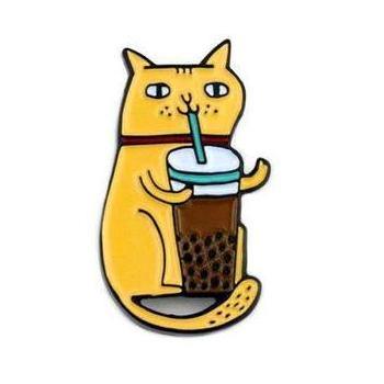 Bubble Tea Cat Pin