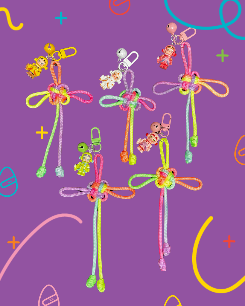 Pastel Rainbow Good Luck Knot Bag Charm