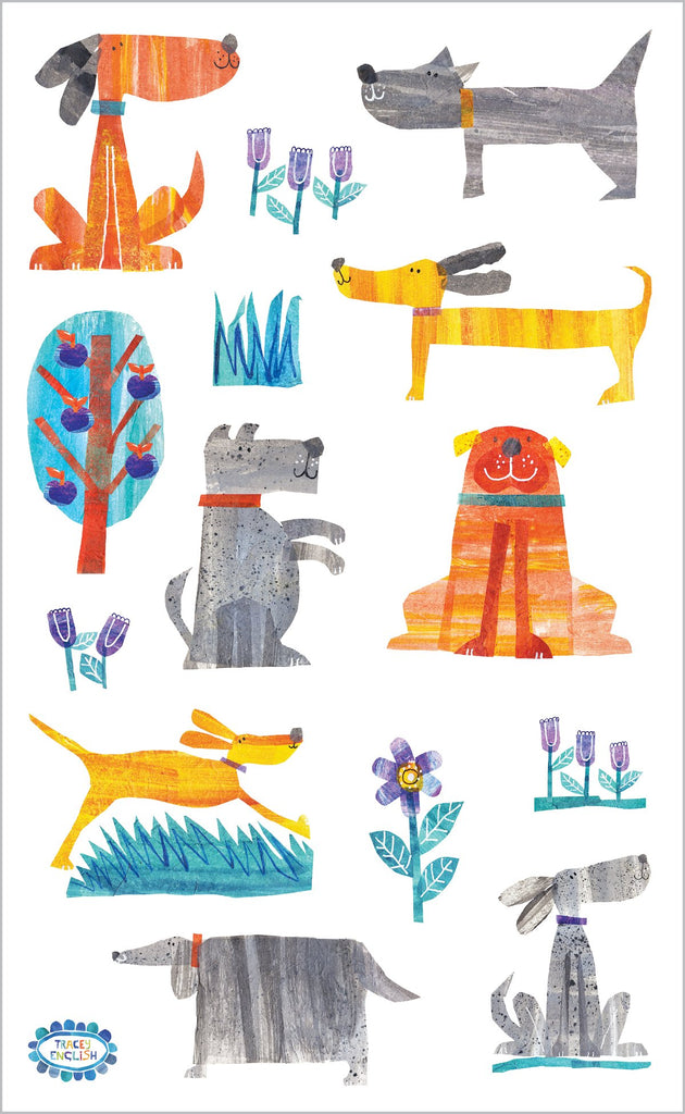 Collaged Dogs Stickers