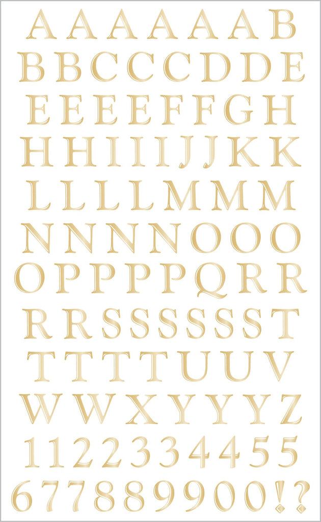 Classic Gold Alphabet Stickers