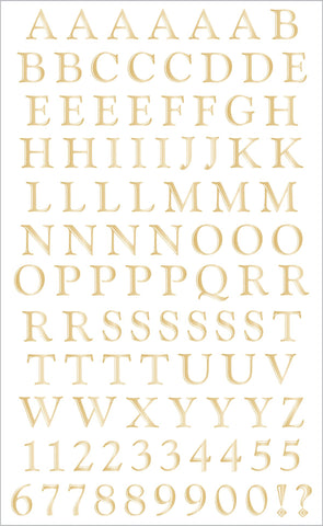 Classic Gold Alphabet Stickers