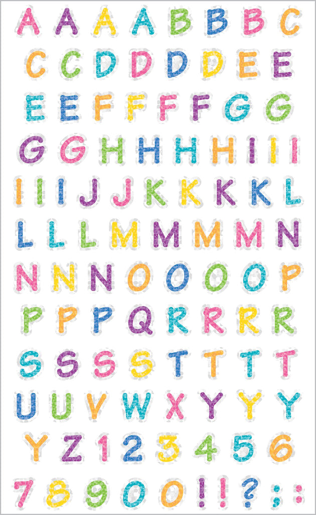 Sparkle Alphabet Stickers