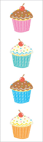 Sparkle Delightful Cupcake Stickers