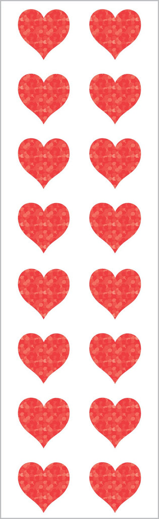 Sparkle Small Red Heart Stickers