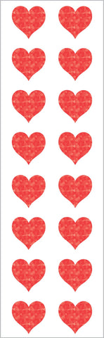 Sparkle Small Red Heart Stickers