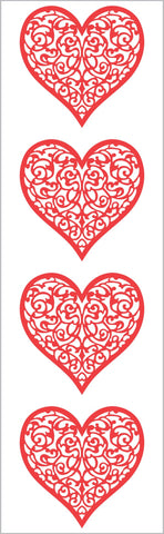 Brocade Heart Stickers
