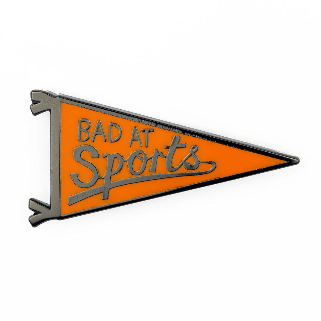 Bad At Sports Orange Pennant Pin
