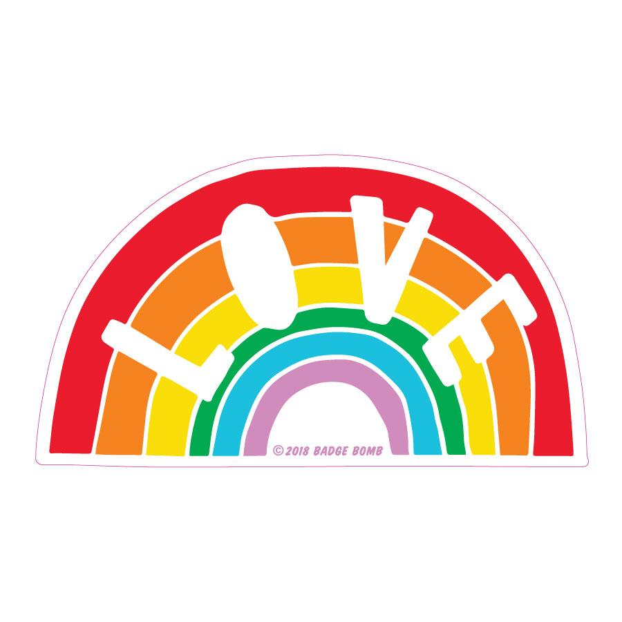 Love Rainbow Big  Sticker