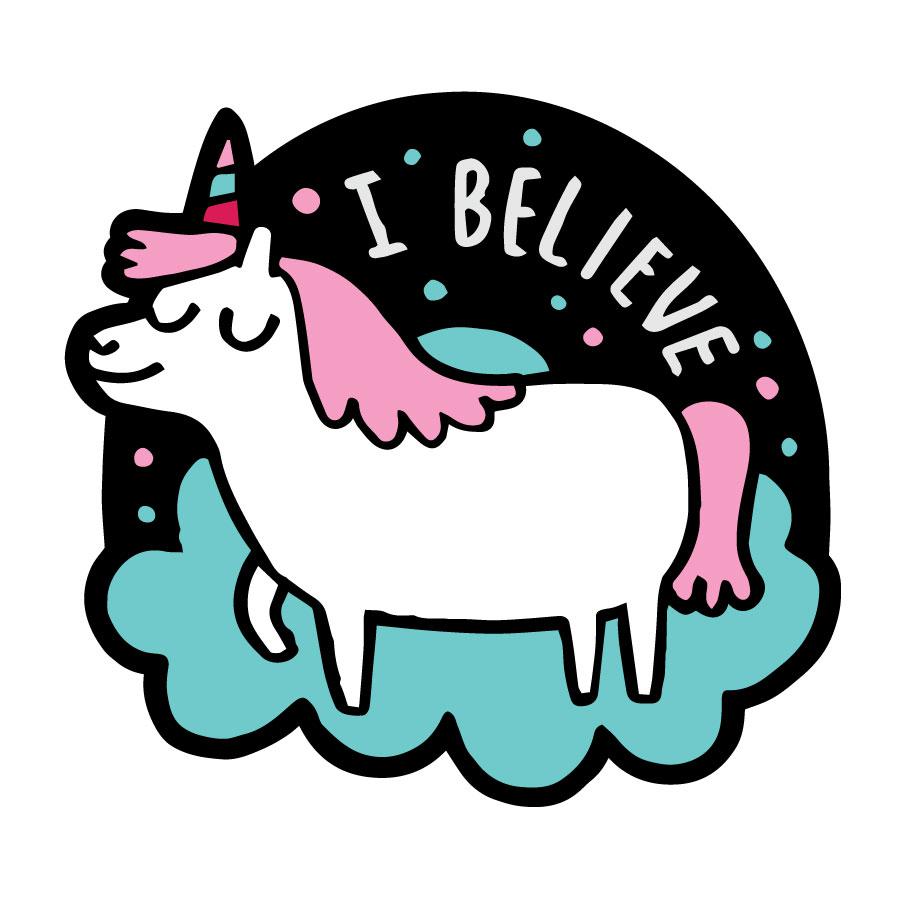 I Believe Unicorn Big Sticker