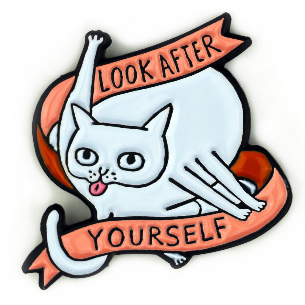 Look After Yourself Enamel Pin in Coral
