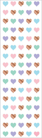 Rose Gold Micro Hearts Stickers
