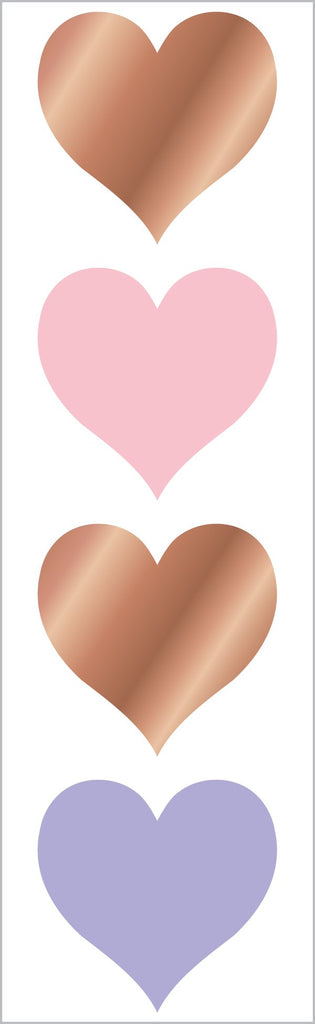Rose Gold Hearts Stickers