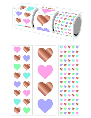 All Heart 3 Roll Sticker Gift Boxes
