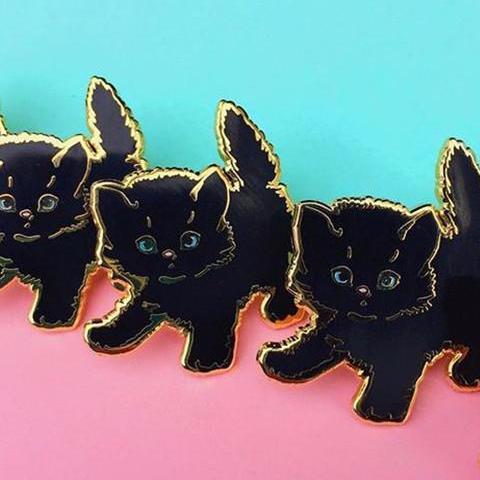 Black Kitty Pin