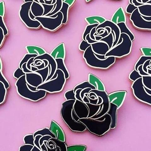 Black Rose Pin