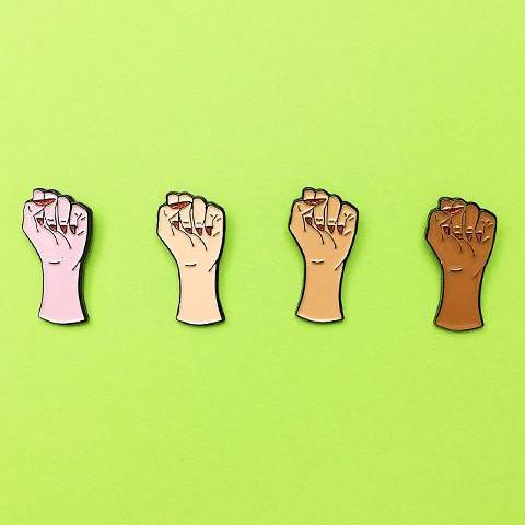 Girl Power Olive Pin