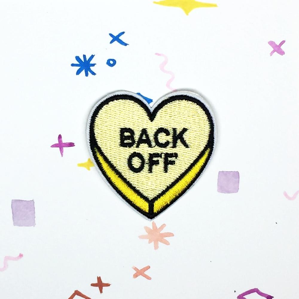 Back Off Candy Heart Patch