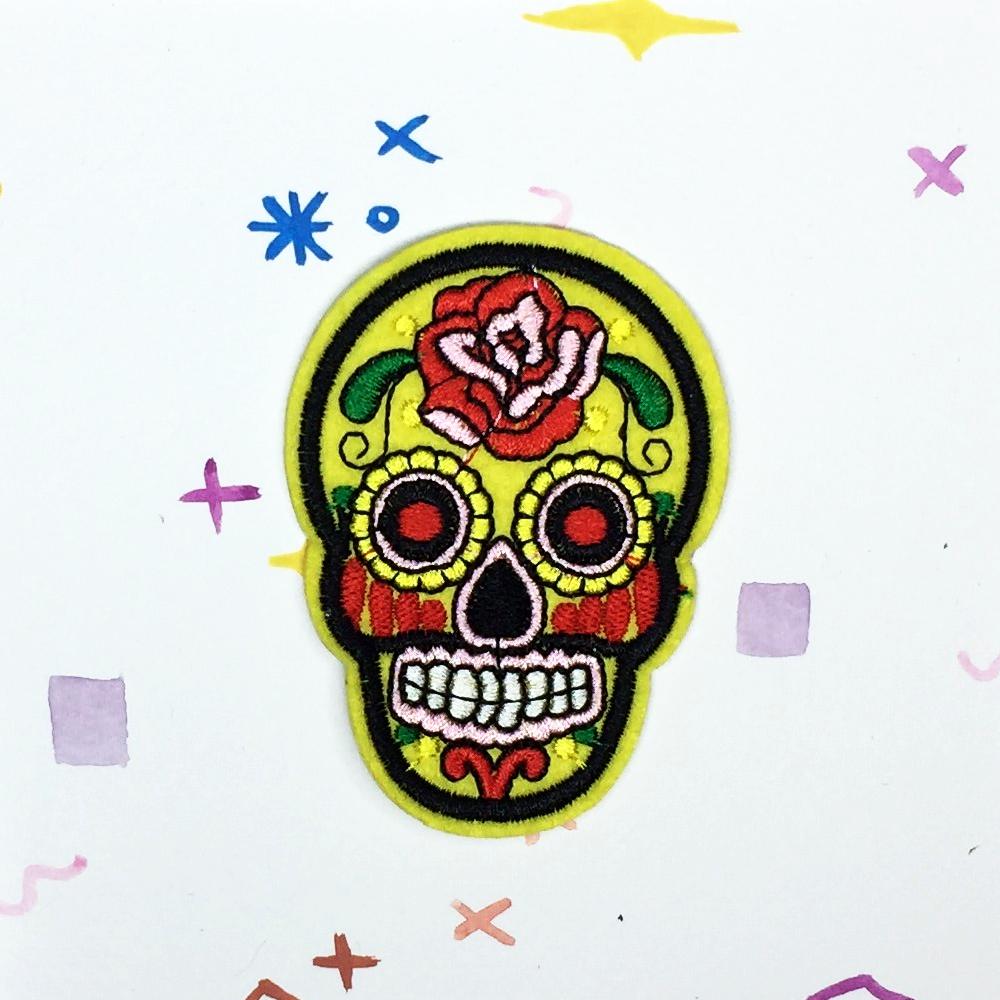 Yellow Sugar Skull Patch