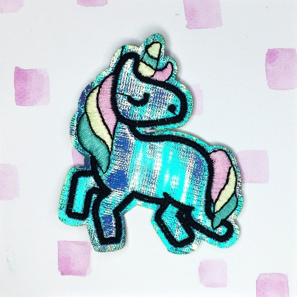 Blue Shimmer Unicorn Patch