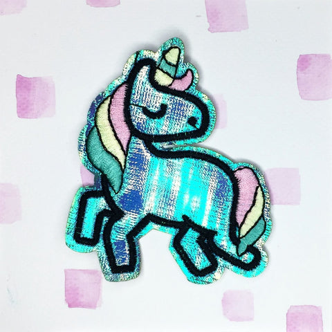 Blue Shimmer Unicorn Patch