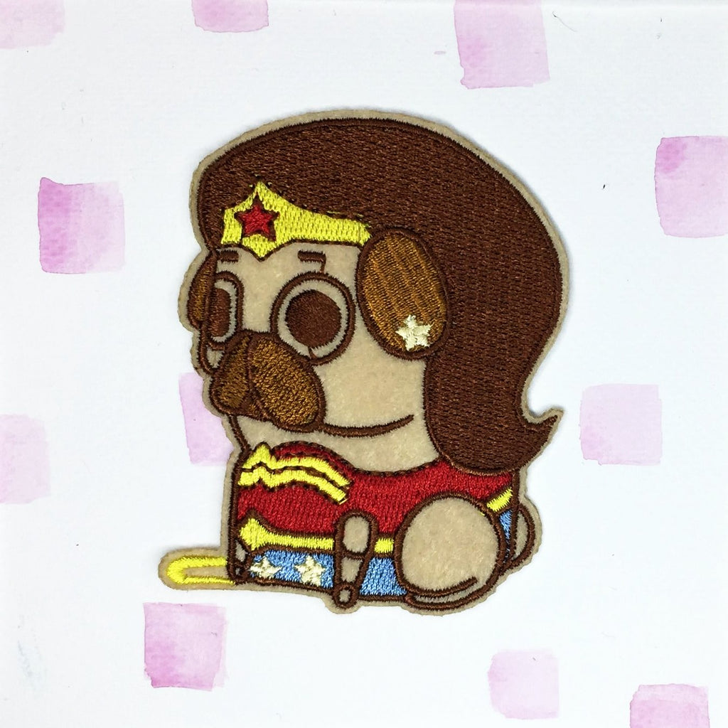 Wonder Woman Pug Patch