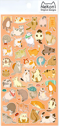 Nekoni Tabby Cats Sticker Sheet