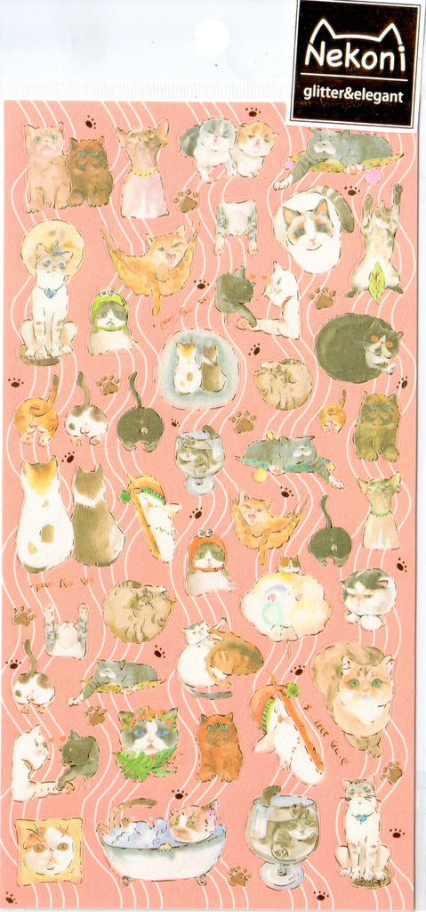 Nekoni Shiny Cats Sticker Sheet