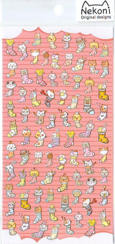Nekoni Kittens in Socks Sticker Sheet